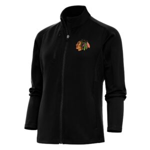 Women's Antigua Black Chicago Blackhawks Team Logo Generation Full-Zip Jacket